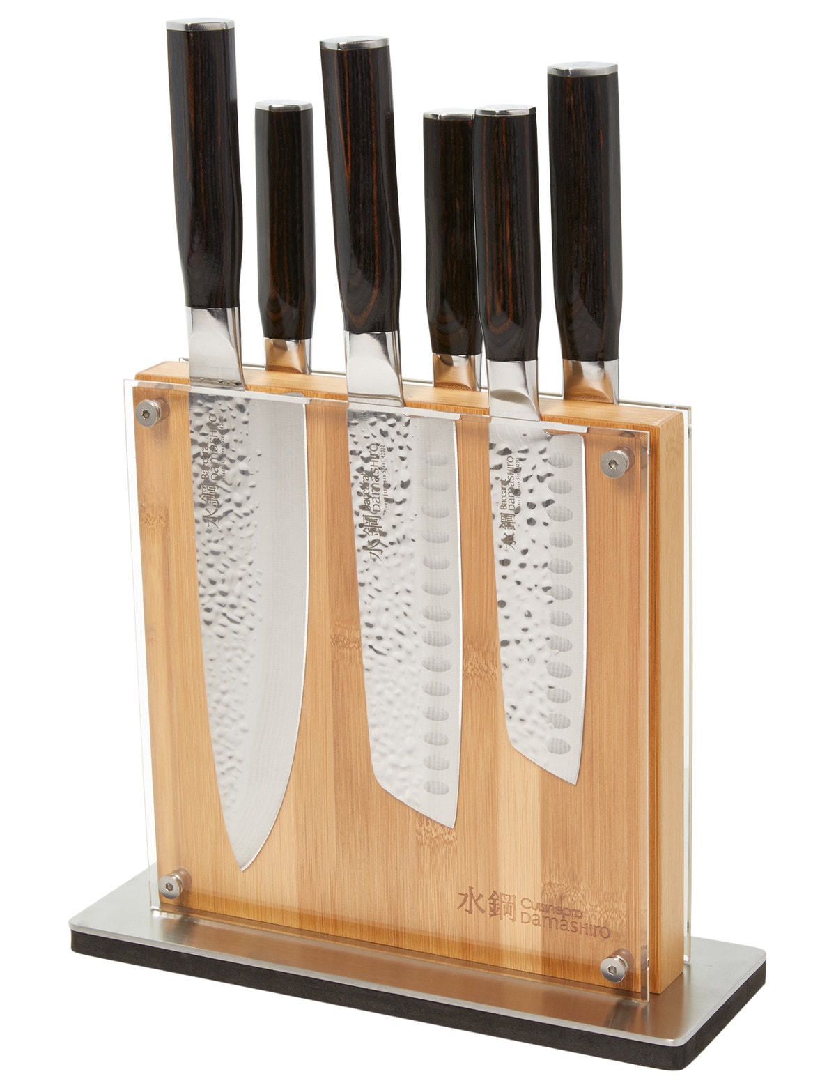Baccarat Damashiro Shi Set of 7 Knife Block Utensils & Knives
