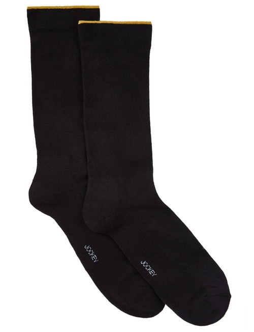 Jockey Circulation Cotton Crew Sock, 2-Pack, Black product photo View 02 L