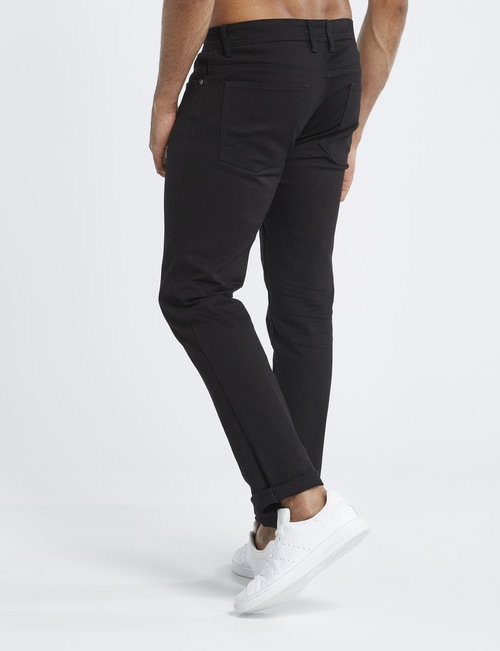 Gasoline Oval Slim Leg Coloured Denim Jean, Black product photo View 02 L