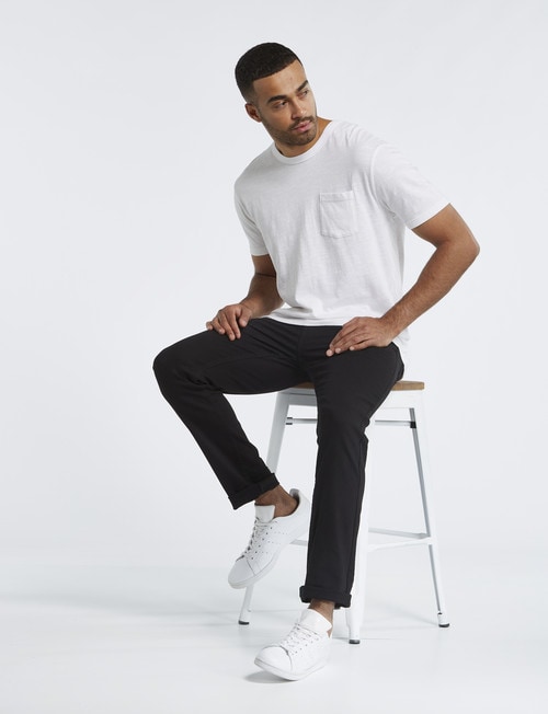 Gasoline Oval Slim Leg Coloured Denim Jean, Black product photo View 03 L