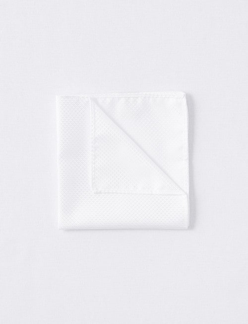 Laidlaw + Leeds Pocket Square, Plain Texture, White product photo