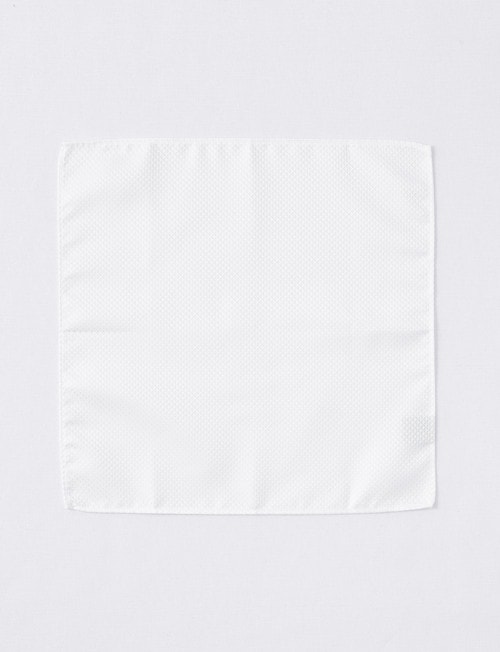 Laidlaw + Leeds Pocket Square, Plain Texture, White product photo View 02 L