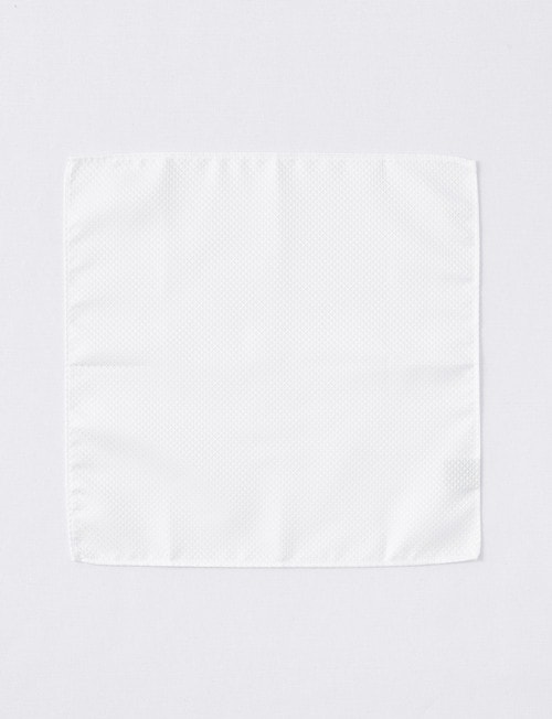 Laidlaw + Leeds Pocket Square, Plain Texture, White product photo View 02 L