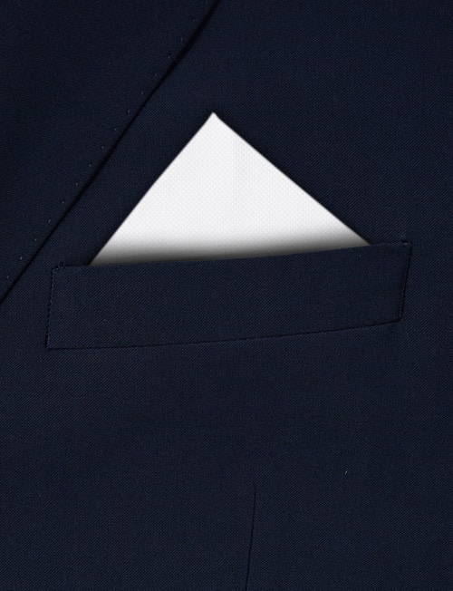 Laidlaw + Leeds Pocket Square, Plain Texture, White product photo View 04 L
