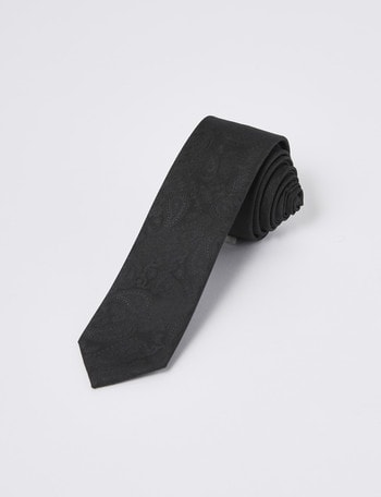Laidlaw + Leeds Tie, Paisley, 5cm, Black product photo