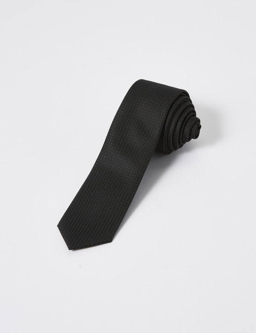 Laidlaw + Leeds Tie, Plain Texture, 5cm, Black product photo