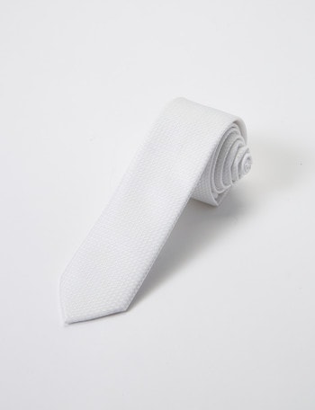 Laidlaw + Leeds Tie, Plain Texture, 5cm, White product photo