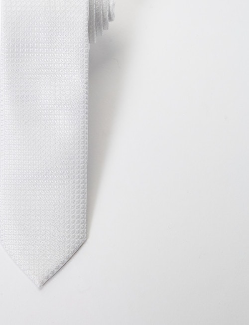 Laidlaw + Leeds Tie, Plain Texture, 5cm, White product photo View 02 L
