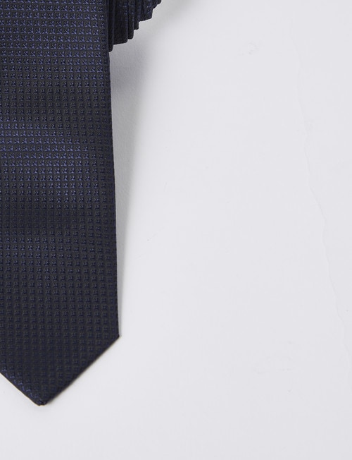 Laidlaw + Leeds Tie, Plain Texture, 5cm, Navy product photo View 02 L