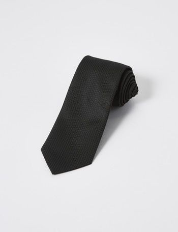 Laidlaw + Leeds Tie, Plain Texture, 7cm, Black product photo