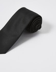 Laidlaw + Leeds Tie, Plain Texture, 7cm, Black product photo View 02 S