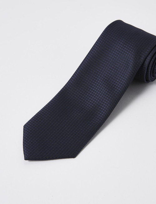 Laidlaw + Leeds Tie, Plain Texture, 7cm, Navy product photo View 02 L