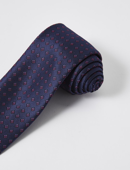 Laidlaw + Leeds Tie, Flowers, 7cm, Pink & Blue product photo View 02 L