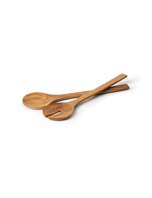 Momento Studio Oak Salad Servers product photo View 02 L