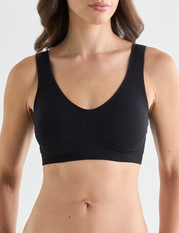 Lyric Seamfree CropTop Removable Pads, Black product photo