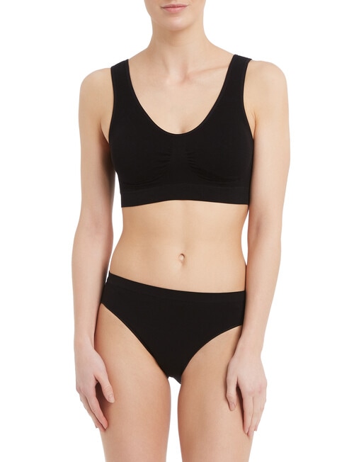Lyric Seamfree Crop Top With Removable Pads, Black product photo View 03 L