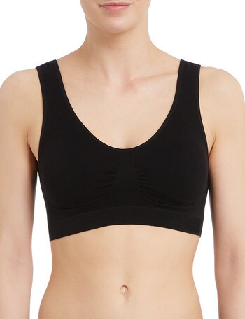 Lyric Seamfree Crop Top with Removable Pads, Black product photo
