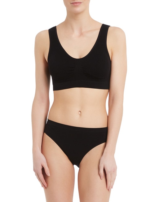 Lyric Seamfree Crop Top with Removable Pads, Black product photo View 03 L