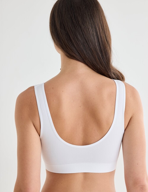 Lyric Seamfree Crop Top, Removable Pads, White product photo View 02 L