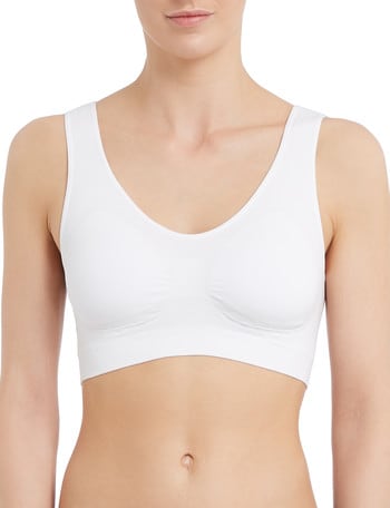 Lyric Seamfree Crop Top with Removable Pads, White product photo
