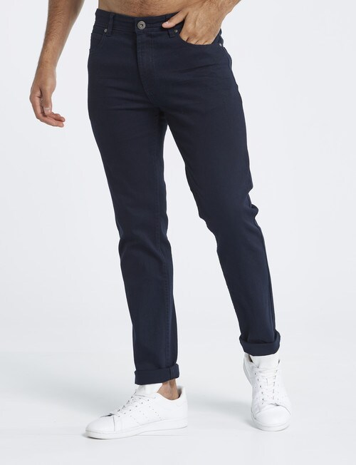 Gasoline Oval Slim Leg Coloured Jean, Navy product photo