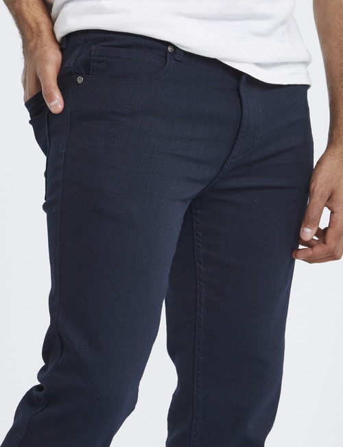Gasoline Oval Slim Leg Coloured Jean, Navy product photo View 04 L