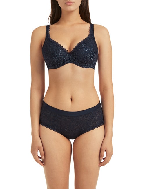 Berlei Barely There Lace T-Shirt Bra, Navy, A-DD product photo View 03 L