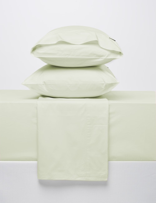 Linen House 357TC Cotton Percale Sheet Set, Sage product photo