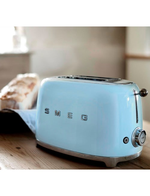Smeg 2 Slice Toaster, Pastel Blue, TSF01 product photo View 03 L