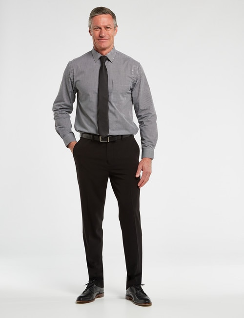 Chisel Formal Long Sleeve Mini Check Shirt, Black product photo View 03 L