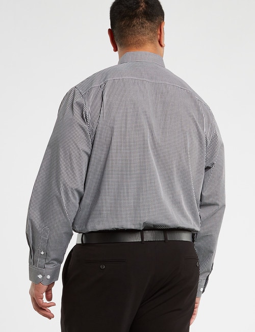 Chisel Formal King Size Long Sleeve Mini Check Shirt, Black product photo View 02 L
