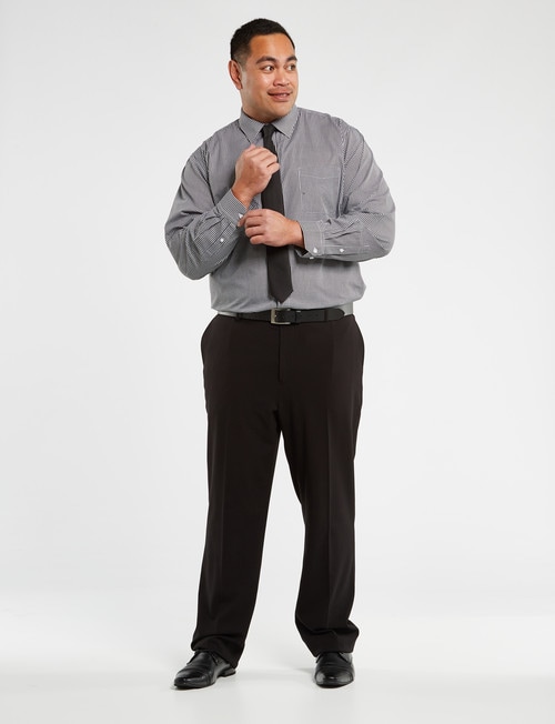 Chisel Formal King Size Long Sleeve Mini Check Shirt, Black product photo View 03 L
