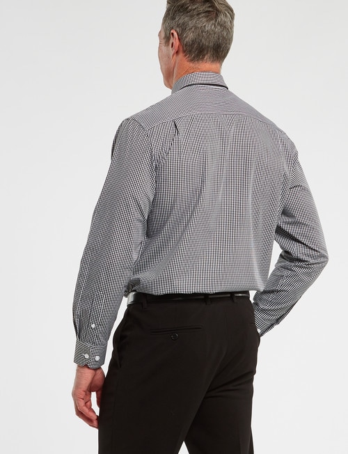 Chisel Formal Long Sleeve Mini Check Shirt, Black product photo View 02 L