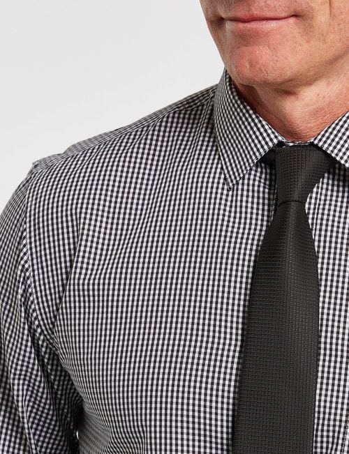 Chisel Formal Long Sleeve Mini Check Shirt, Black product photo View 04 L