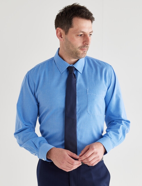 Chisel Formal Textured Long Sleeve Shirt, Light Blue product photo