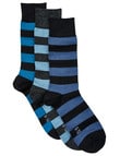 Harlequin Merino Wool Sock, 3-Pack, Blue Stripe product photo View 02 S