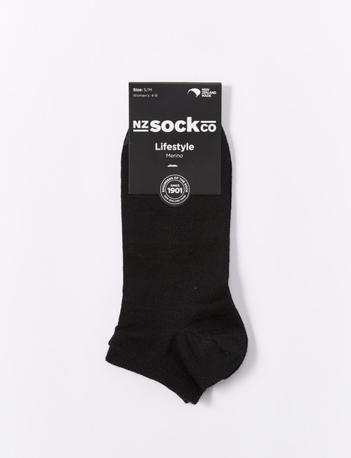 NZ Sock Co. Anklet Merino Sock, Black product photo