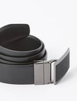 Laidlaw + Leeds Reversible Textured Box Buckle Belt, Black product photo View 02 S