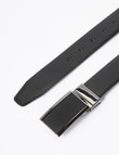 Laidlaw + Leeds Reversible Textured Box Buckle Belt, Black product photo View 03 S