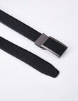 Laidlaw + Leeds Reversible Textured Box Buckle Belt, Black product photo View 04 S