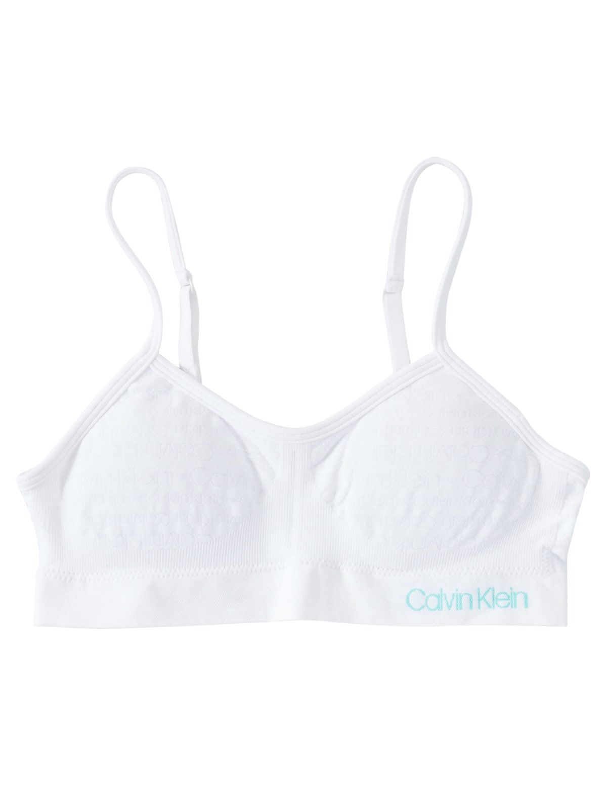 Calvin Klein Logo Bralette, White - Underwear