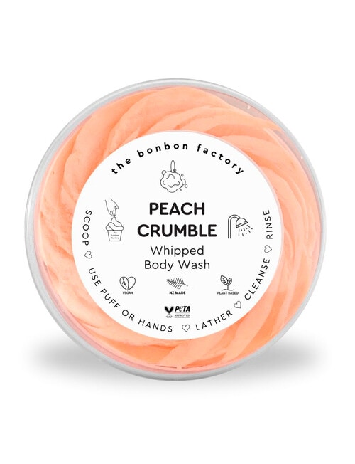 The Bonbon Factory Peach Crumble Whipped Body Wash and Scrub, 200ml product photo View 03 L