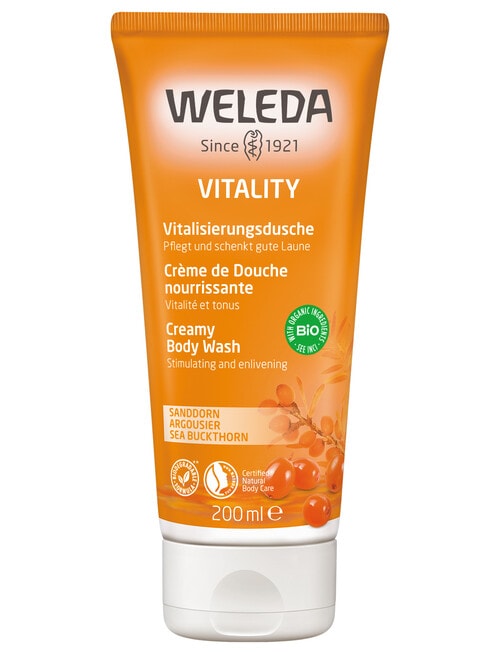 Weleda Vitality Creamy Body Wash, Sea Buckthorn, 200ml product photo