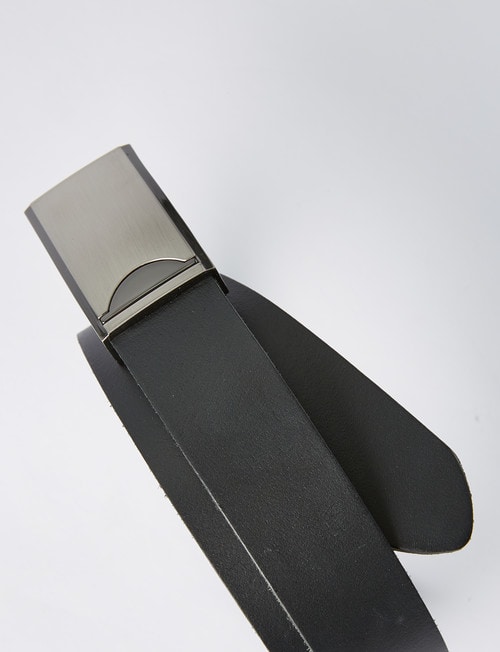 Laidlaw + Leeds Box Buckle Leather Belt, Black product photo View 02 L