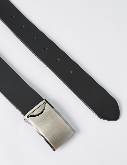 Laidlaw + Leeds Box Buckle Leather Belt, Black product photo View 03 L