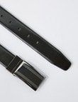Laidlaw + Leeds Reversible Feather Edge Box Buckle Belt, Black/Brown product photo View 03 S