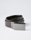 Laidlaw + Leeds Reversible Feather Edge Box Buckle Belt, Black/Brown product photo View 04 S