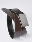 Laidlaw + Leeds Reversible Feather Edge Box Buckle Belt, Black/Brown product photo View 05 S