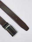 Laidlaw + Leeds Reversible Feather Edge Box Buckle Belt, Black/Brown product photo View 06 S