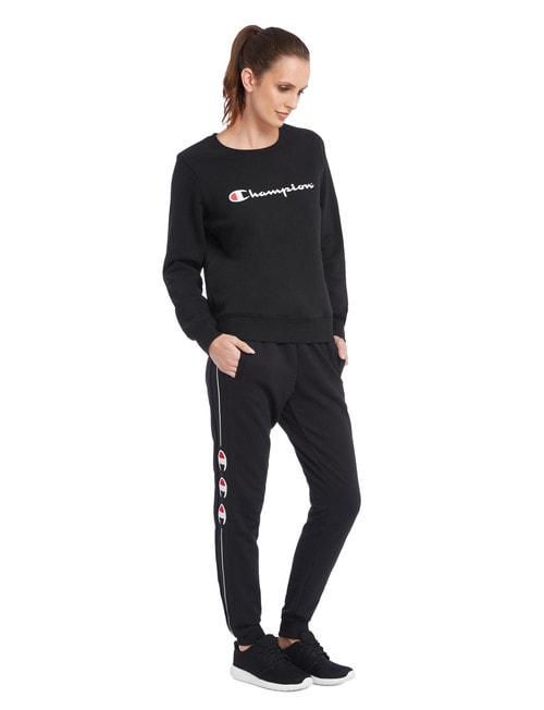 Champion Crew Neck Script Sweatshirt, Black product photo View 03 L